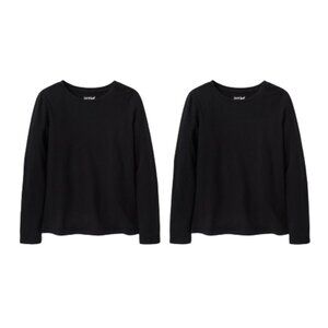 NWT 2-Pack of Solid Black Long-Sleeve T-Shirts - Cat and Jack - S(6/6X)